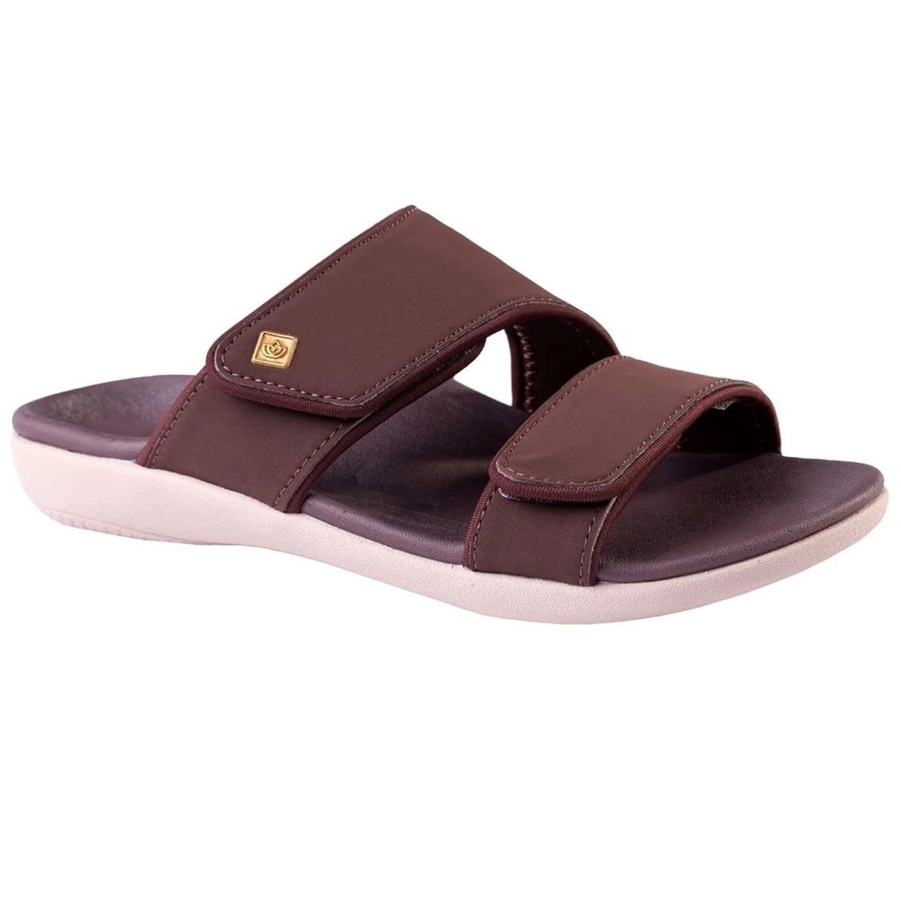 Spenco Kholo 2 Women 7.5 D Wide French Roast Brown Orthotic Slide Sandals 38D